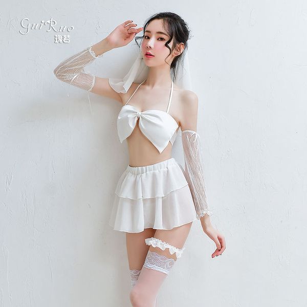 white play guiruo wedding role dress, bride's chiffon skirt, small flat chest, gathering fun, pure underwear 518, White;black
white play guiruo wedding role dress, bride's chiffon skirt, small flat chest, gathering fun, pure underwear 518, White;black