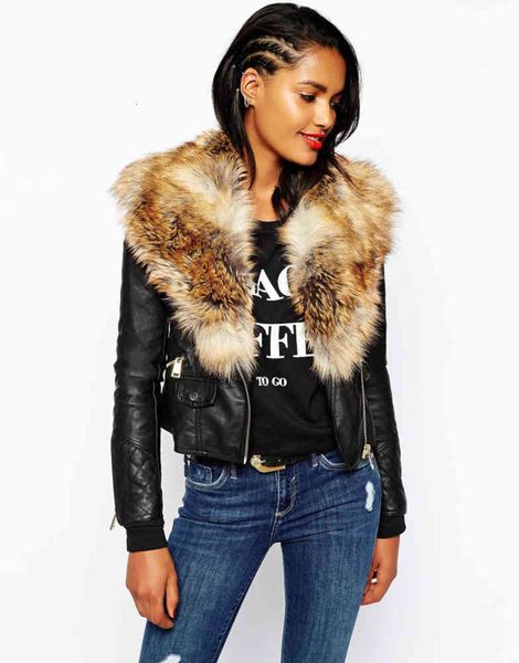 leather jacket high fashion men belt large zipper motorcycle short coat fur collar stitched, Black
leather jacket high fashion men belt large zipper motorcycle short coat fur collar stitched, Black