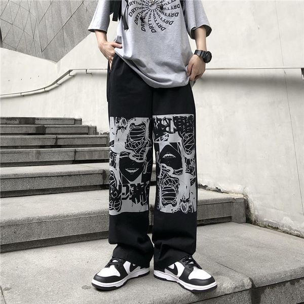 Gothic Anime Print Wide Leg Women Capris Trousers Harajuku Oversize Black Cargo Pants Hippie Streetwear Jogging Sweatpants, Black;white
Gothic Anime Print Wide Leg Women Capris Trousers Harajuku Oversize Black Cargo Pants Hippie Streetwear Jogging Sweatpants, Black;white