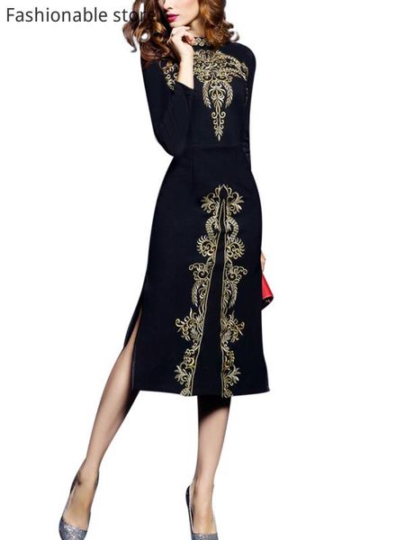 casual dresses women solid color long sleeve stand collar tight dress female vintage printed black skinny side slit midi, Black;gray
casual dresses women solid color long sleeve stand collar tight dress female vintage printed black skinny side slit midi, Black;gray
