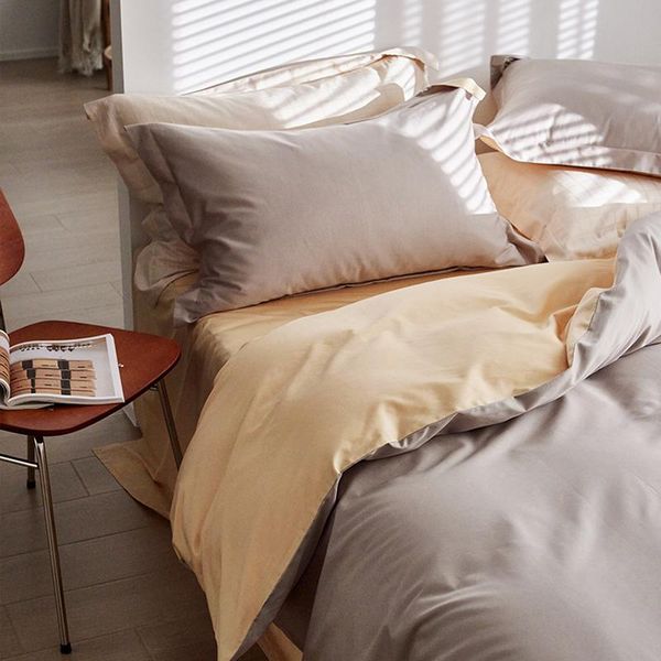 bedding sets 140 light luxury simple satin 4-piece set of 100 cotton pure color quilt cover sheet
bedding sets 140 light luxury simple satin 4-piece set of 100 cotton pure color quilt cover sheet