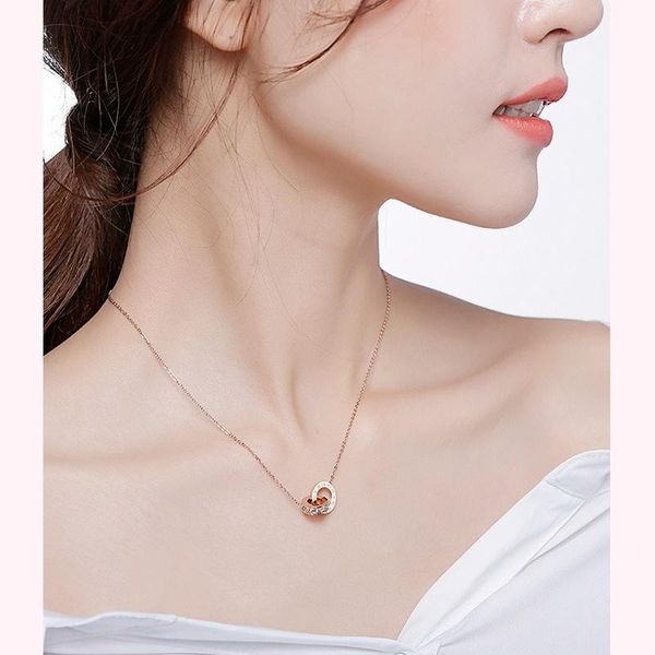 pendant necklaces roman numeral double ring titanium steel necklace ladies clavicle chain with jewelry does not fading, Silver
pendant necklaces roman numeral double ring titanium steel necklace ladies clavicle chain with jewelry does not fading, Silver