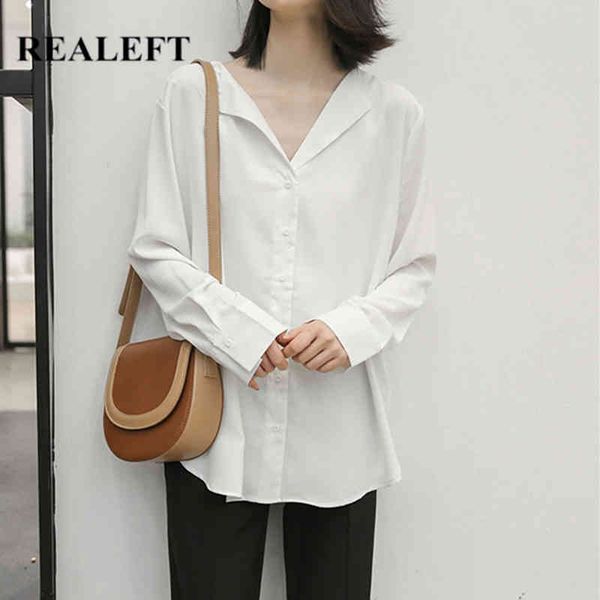 minimalist white women's blouse long sleeve buttons chic loose office shirts wild female spring summer 210428
minimalist white women's blouse long sleeve buttons chic loose office shirts wild female spring summer 210428