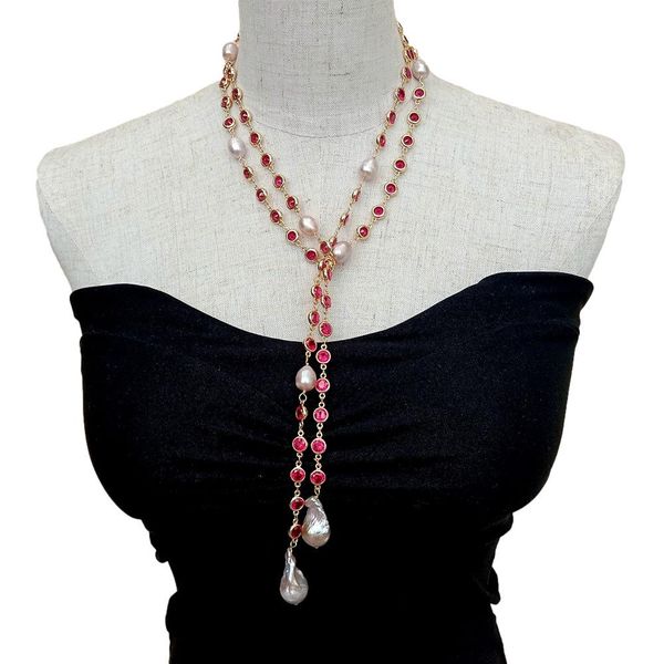 yygem cultured purple nucleated flameball baroque pearl fuchsia color cubic zirconia pave sweater chain necklace 49", Silver
yygem cultured purple nucleated flameball baroque pearl fuchsia color cubic zirconia pave sweater chain necklace 49", Silver