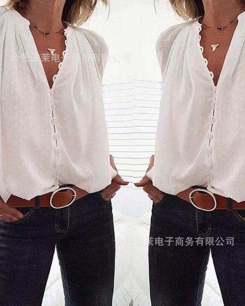 women's blouses & shirts wepbel women blouse shirt v-neck long-sleeved dot summer fashion casual top, White
women's blouses & shirts wepbel women blouse shirt v-neck long-sleeved dot summer fashion casual top, White