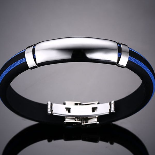 european and america style blue orange red pattern silicone bracelet women men cool party casual jewelry, Black
european and america style blue orange red pattern silicone bracelet women men cool party casual jewelry, Black