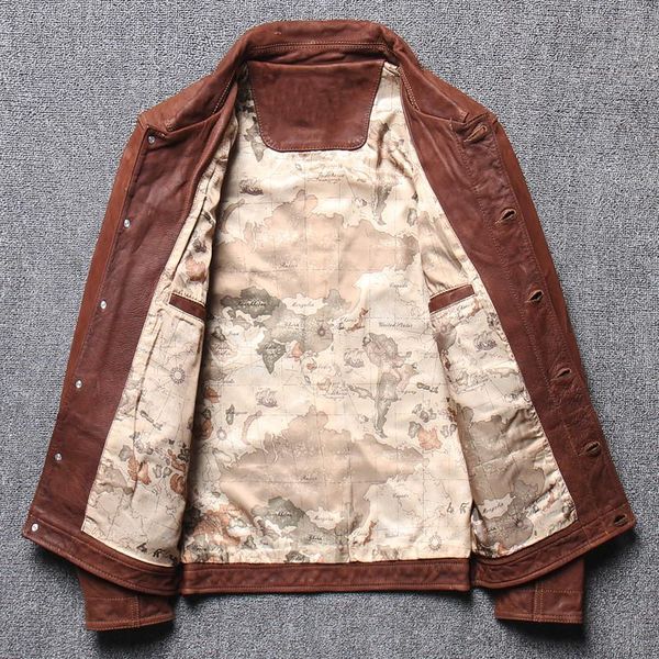 men's leather & faux vintage 2021 brown single breasted genuine jacket men plus size 3xl real natural cowhide autumn slim fit casual co, Black
men's leather & faux vintage 2021 brown single breasted genuine jacket men plus size 3xl real natural cowhide autumn slim fit casual co, Black