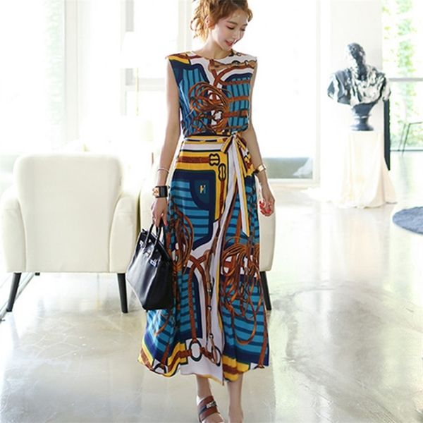 spring korean fashion style shirt waist women o-neck elastic skirts two-piece sets sleeveless print 210514, White
spring korean fashion style shirt waist women o-neck elastic skirts two-piece sets sleeveless print 210514, White