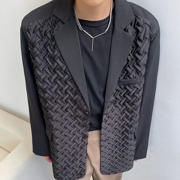 men's suits & blazers weave splice men fashionable streetwear vintage casual loose coat male korean harajuku style jacket blazer man dd, White;black
men's suits & blazers weave splice men fashionable streetwear vintage casual loose coat male korean harajuku style jacket blazer man dd, White;black