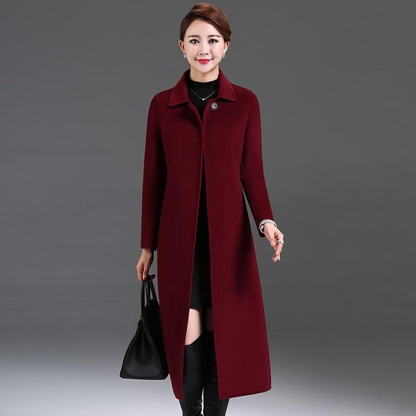 women's wool & blends double coat dress 2021 winter long woolen cloth coat, a 3040 - year old 50 temperament, Black
women's wool & blends double coat dress 2021 winter long woolen cloth coat, a 3040 - year old 50 temperament, Black