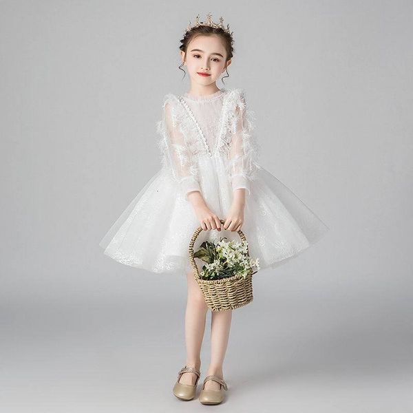 girl's dresses ffy tulle party white yarn long sleeve ball gown for wedding princess children clothes 2-12y e2150 skb5, Red;yellow
girl's dresses ffy tulle party white yarn long sleeve ball gown for wedding princess children clothes 2-12y e2150 skb5, Red;yellow