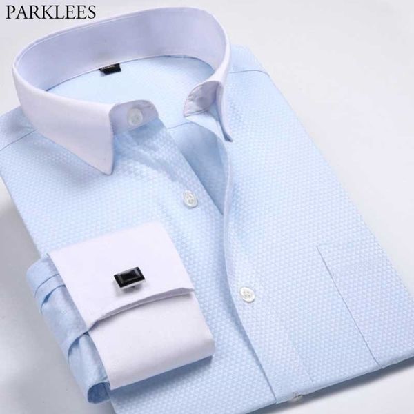 mens non iron slim fit french cufflinks dress shirt long sleeve solid elegant tuxedo shirts formal business french cuff chemise 210522, White;black
mens non iron slim fit french cufflinks dress shirt long sleeve solid elegant tuxedo shirts formal business french cuff chemise 210522, White;black
