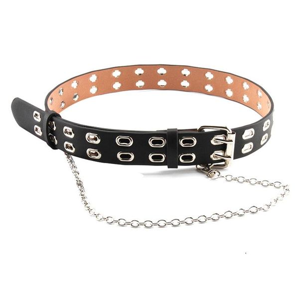 belts hiphop punk style waist chain belt double row hole pin buckle fashion trend jeans trousers waistband decorative accessory, Black;brown
belts hiphop punk style waist chain belt double row hole pin buckle fashion trend jeans trousers waistband decorative accessory, Black;brown