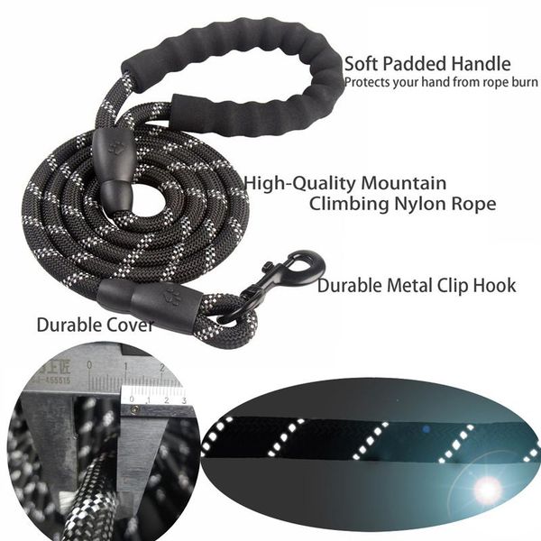 reflective rope with durable traction strap for walking large dog collar reinforced round nylon collars & leashes
reflective rope with durable traction strap for walking large dog collar reinforced round nylon collars & leashes