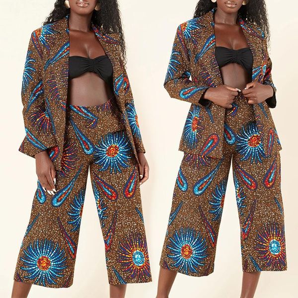 european and american women's fashion printed suit two-piece casual with elegant temperament two piece pants, White
european and american women's fashion printed suit two-piece casual with elegant temperament two piece pants, White