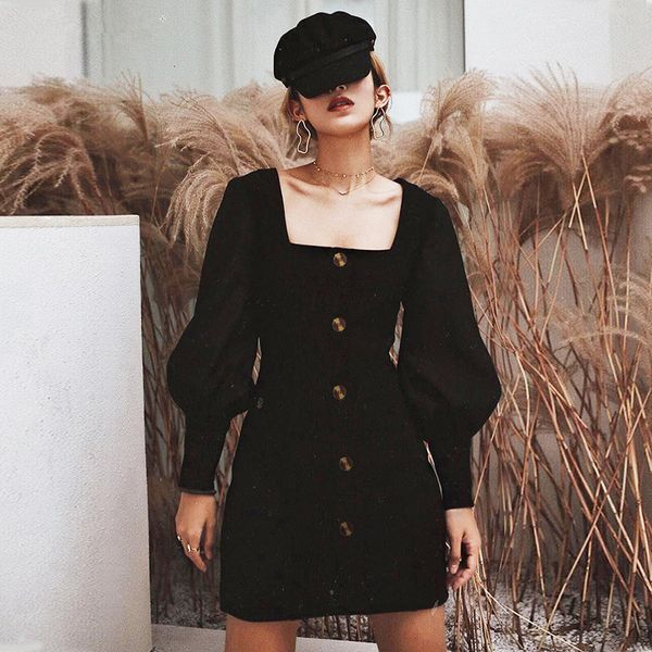 dresses 2021 spring and summer french square collar women's dress celebrity sweet slim student skirt, Black;gray
dresses 2021 spring and summer french square collar women's dress celebrity sweet slim student skirt, Black;gray