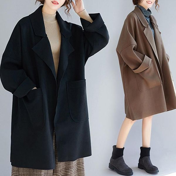 women's wool & blends 2021 fall winter coat women simple classic oversized jacket female big pocket windbreaker outerwear black long cl
women's wool & blends 2021 fall winter coat women simple classic oversized jacket female big pocket windbreaker outerwear black long cl