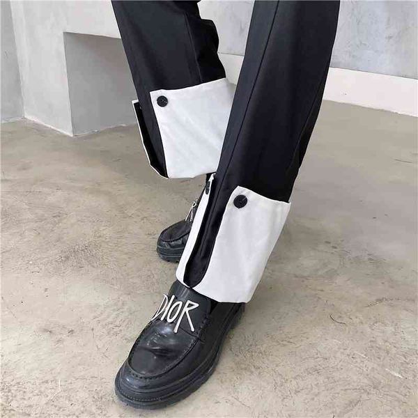 men's pants men fashion chic casual trousers elastic waist male patchwork individuality spring streetwear straight pant clothing 6, Black
men's pants men fashion chic casual trousers elastic waist male patchwork individuality spring streetwear straight pant clothing 6, Black