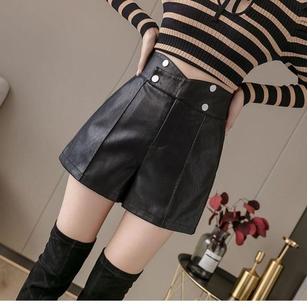women's shorts high waist wide leg autumn winter pu leather women plus size femme casual ladies bottom short pants black y87, White;black
women's shorts high waist wide leg autumn winter pu leather women plus size femme casual ladies bottom short pants black y87, White;black