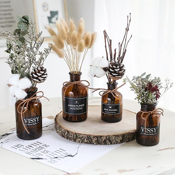 natural hydroponics plant dry flower bouquet wheat with brown glass vases set for diy wedding table decoration decorative flowers & wreaths
natural hydroponics plant dry flower bouquet wheat with brown glass vases set for diy wedding table decoration decorative flowers & wreaths