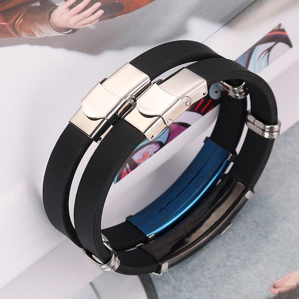 link, chain 2021 cross titanium steel leather bracelet for men women stainless magnetic button charm gift 3 styles choose, Black
link, chain 2021 cross titanium steel leather bracelet for men women stainless magnetic button charm gift 3 styles choose, Black