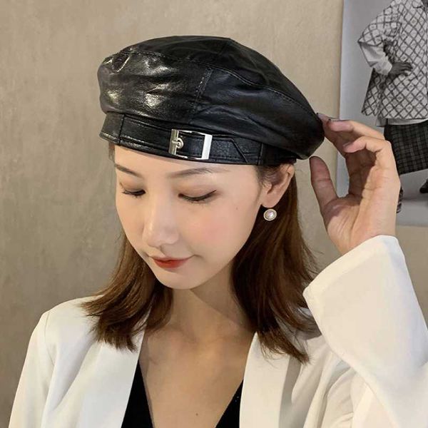 beanies women pu leather beret vintage metal buckle painter cap ladies autumn winter black octagonal hat personality wild beanie
beanies women pu leather beret vintage metal buckle painter cap ladies autumn winter black octagonal hat personality wild beanie