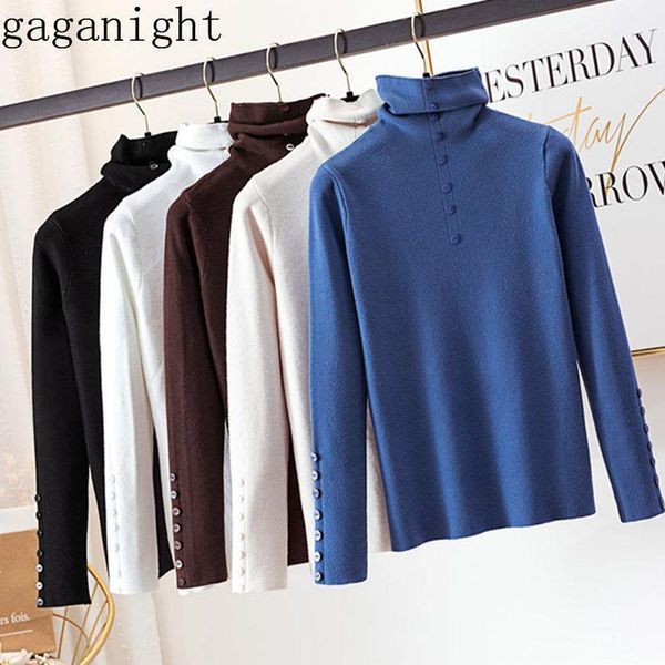 women's sweaters gaganight solid turtleneck autumn winter women sweater button basic pullovers knitted pull femme long sleeve jumper tr, White;black
women's sweaters gaganight solid turtleneck autumn winter women sweater button basic pullovers knitted pull femme long sleeve jumper tr, White;black