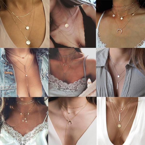 chokers multilayer heart star moon coin bar choker necklace set pendant for women gold multi chain love bohemian on neck jewelry, Golden;silver
chokers multilayer heart star moon coin bar choker necklace set pendant for women gold multi chain love bohemian on neck jewelry, Golden;silver