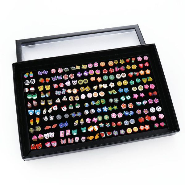 100 pairs/set random plant fruit animal stud earrings for women girls kids jewelry cute bear polymer clay earring set mix gifts 220211, Golden;silver
100 pairs/set random plant fruit animal stud earrings for women girls kids jewelry cute bear polymer clay earring set mix gifts 220211, Golden;silver