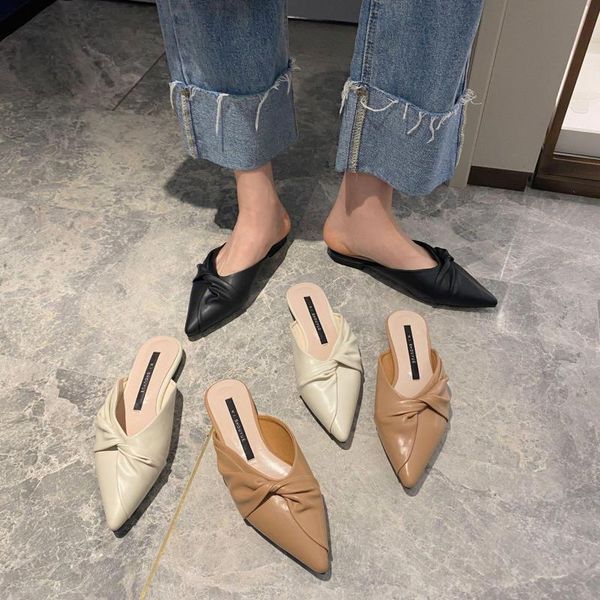 slippers slipper women's outer wear spring and summer style pointed-toe bow flat closed-toe mules shoes doum, Black
slippers slipper women's outer wear spring and summer style pointed-toe bow flat closed-toe mules shoes doum, Black