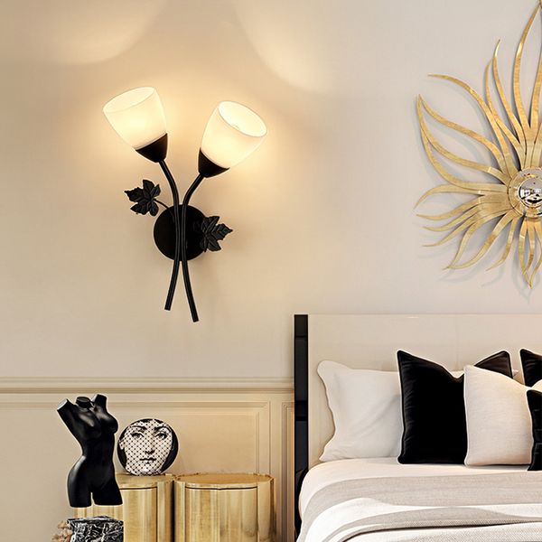 

creative bedside bedroom led wall lamp modern flower shape living room aisle staircase dining light