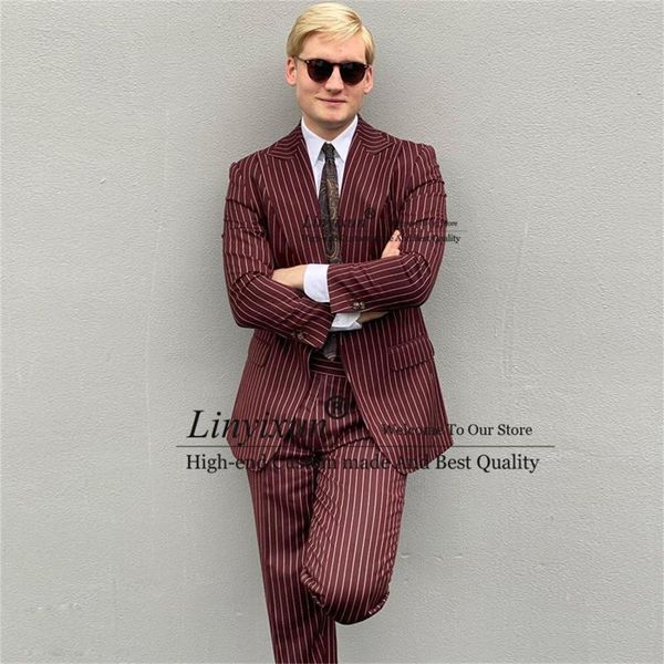 men's suits & blazers fashion burgundy pinstripe groom wedding tuxedos slim fit peaked lapel 2 pieces set mens for groomsmen prom wear, White;black
men's suits & blazers fashion burgundy pinstripe groom wedding tuxedos slim fit peaked lapel 2 pieces set mens for groomsmen prom wear, White;black