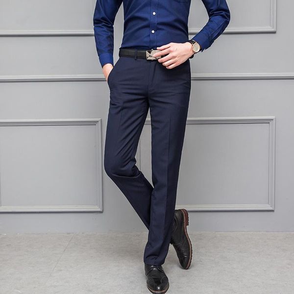 men's suits & blazers clothing mid-waist straight leg smooth non-iron professional business slim-fit trousers, White;black
men's suits & blazers clothing mid-waist straight leg smooth non-iron professional business slim-fit trousers, White;black