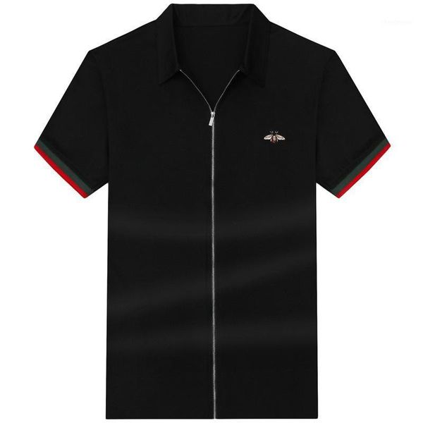 summer style loose lapel short sleeve zipper fashion fat cardigan plus extra large men's thin casual shirt dress shirts, White;black
summer style loose lapel short sleeve zipper fashion fat cardigan plus extra large men's thin casual shirt dress shirts, White;black