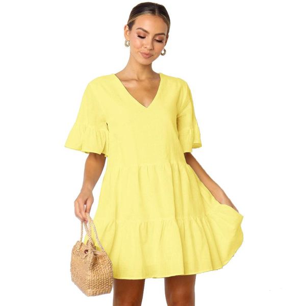 casual dresses summer 2021 loose plus size v-neck pullover women's style cotton short-sleeved dress, Black;gray
casual dresses summer 2021 loose plus size v-neck pullover women's style cotton short-sleeved dress, Black;gray