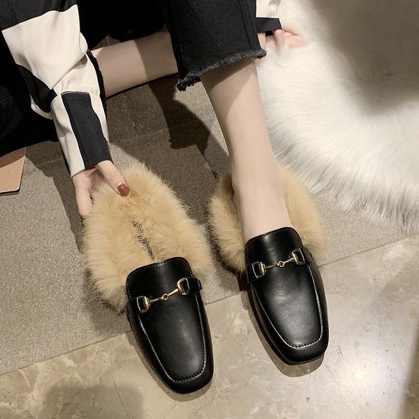 and 2021autumn winter warm fur slippers fashion baotou muller shoes rabbit casual women, Black
and 2021autumn winter warm fur slippers fashion baotou muller shoes rabbit casual women, Black