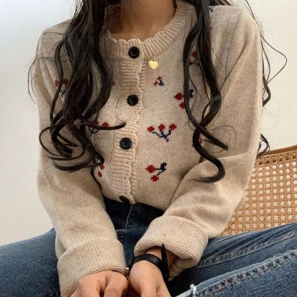 women's knits & tees autumn winter sweet sweater women korean thick jacquard cardigan woman long sleeve vintage short sweaters, White
women's knits & tees autumn winter sweet sweater women korean thick jacquard cardigan woman long sleeve vintage short sweaters, White