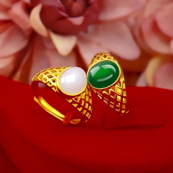 cluster rings fashion natural green emerald ring 14k gold women wedding anniversary stone chrysoprase jade gemstone jewelry gift female, Golden;silver
cluster rings fashion natural green emerald ring 14k gold women wedding anniversary stone chrysoprase jade gemstone jewelry gift female, Golden;silver
