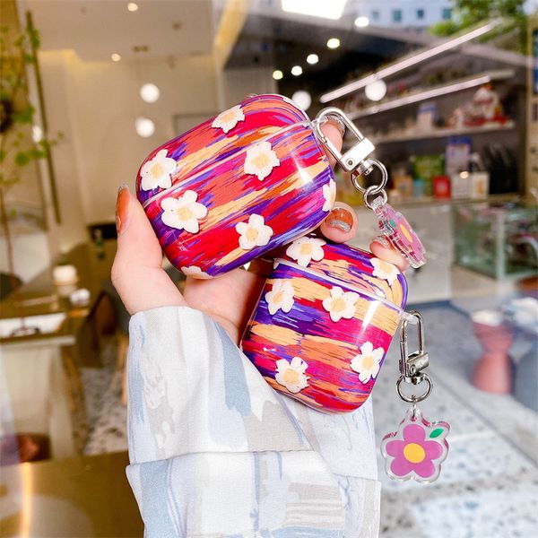 for airpods 1 2 cases luxury pc hard shell flower oil painting style earphone case airpod accessories for apple air pods pro cover with keyc for airpods 1 2 cases luxury pc hard shell flower oil painting style earphone case airpod accessories for apple air pods pro cover with keyc