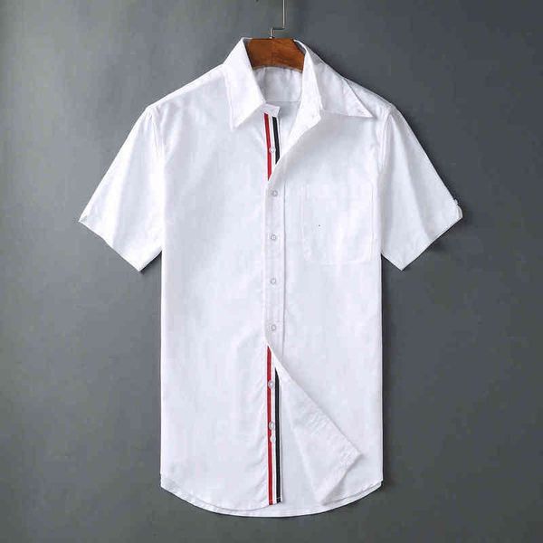 man shirt tb slim brand thom casual fashion short sleeve cotton oxford korean design high quality, White;black
man shirt tb slim brand thom casual fashion short sleeve cotton oxford korean design high quality, White;black