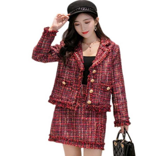 two piece dress red tweed woolen women's costumes suit 2021 autumn winter womans short jacket coats + mini skirt 2 pieces set clothes, White
two piece dress red tweed woolen women's costumes suit 2021 autumn winter womans short jacket coats + mini skirt 2 pieces set clothes, White