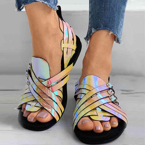 sandals 2021 ins lady open toe colorblock buckle summer shoes flat women's casual comfy sandals, Black
sandals 2021 ins lady open toe colorblock buckle summer shoes flat women's casual comfy sandals, Black