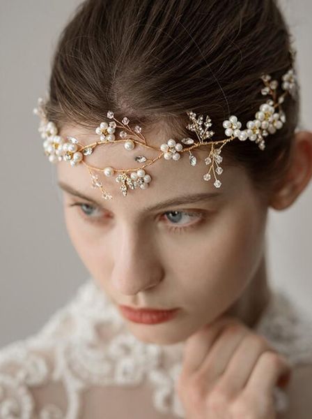 

Silver Gold Wedding Crystal Flower Hair Vine Bridal Headpiece Headbands Wedding Hair Accessories for Brides