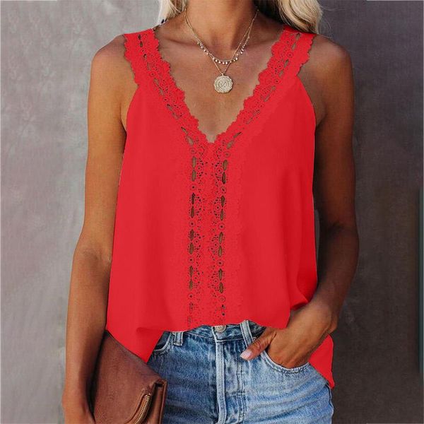 women's t-shirt 2021 summer fashion loose solid color casual v neck sleeveless ladies tanks lace basic t shirt, White
women's t-shirt 2021 summer fashion loose solid color casual v neck sleeveless ladies tanks lace basic t shirt, White