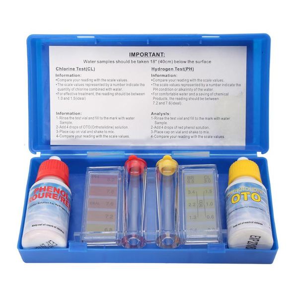 meters 1set swimming pool special test kit accessories ph liquid inspection quality box water component chlorine
meters 1set swimming pool special test kit accessories ph liquid inspection quality box water component chlorine