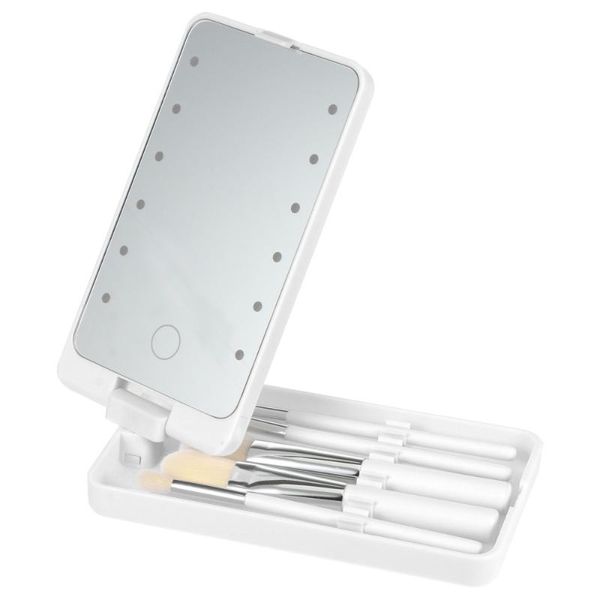 makeup mirror with led light 5 brushes creative portable folding compact mirrors
makeup mirror with led light 5 brushes creative portable folding compact mirrors