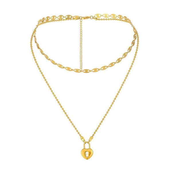 pendant necklaces fashionstainless steel lock heart necklace for women love chain gold double choker waterproof jewelry gift bag packaging, Silver
pendant necklaces fashionstainless steel lock heart necklace for women love chain gold double choker waterproof jewelry gift bag packaging, Silver