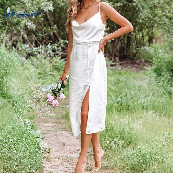 casual dresses 2021 vintage summer sundress for party women satin slip with slit spaghetti silk strap long ins robes, Black;gray
casual dresses 2021 vintage summer sundress for party women satin slip with slit spaghetti silk strap long ins robes, Black;gray