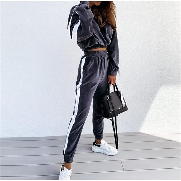 velvet tracksuit solid hooded womens pants long sleeve sweatshirt jogger trouser set casual streetwear autumn winter women suits, White
velvet tracksuit solid hooded womens pants long sleeve sweatshirt jogger trouser set casual streetwear autumn winter women suits, White