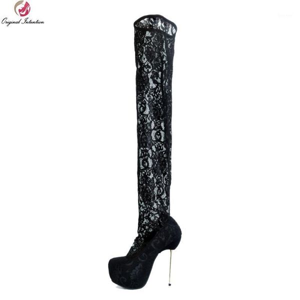 boots original intention women over-the-kne lace platform round toe thin heels black shoes woman plus us size 4-10.51
boots original intention women over-the-kne lace platform round toe thin heels black shoes woman plus us size 4-10.51